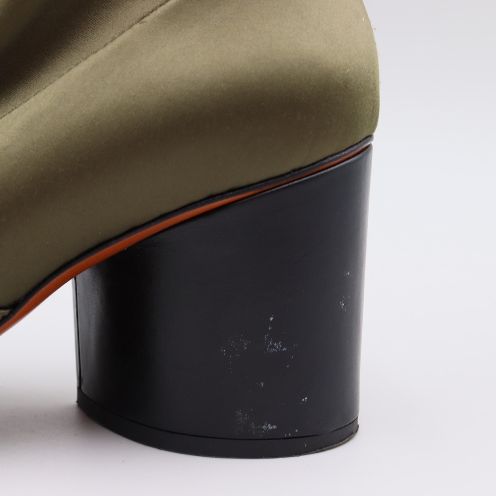 Robert Clergerie Kosst Green Satin Stretch Chunky Heel Ankle Boots Size 9.5B US - Picture 5 of 9